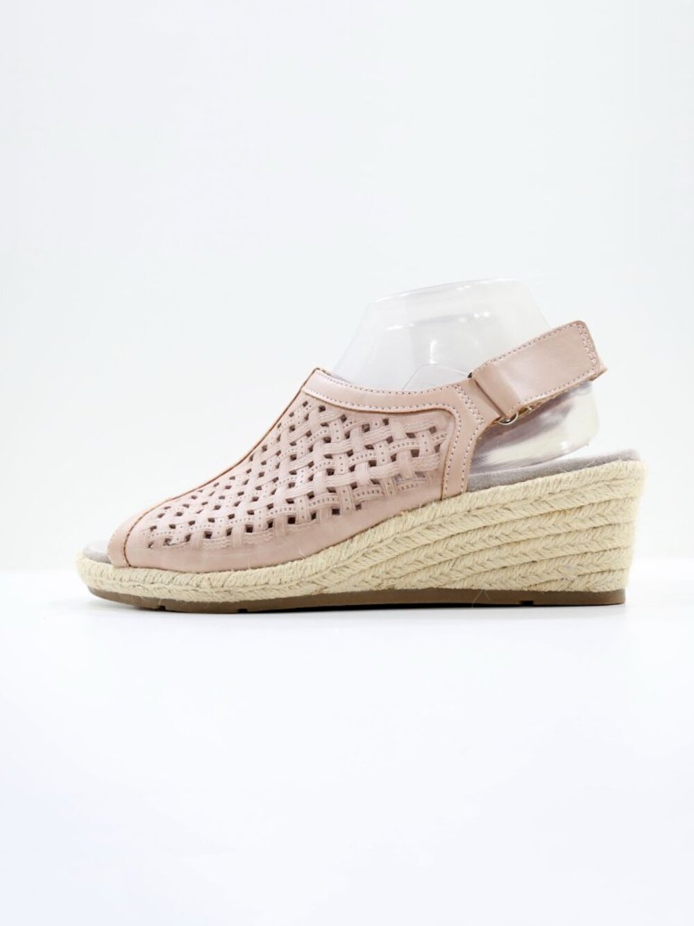 Earth Origins Naples Nevada Blush Leather 2.5" Wedge Heel Slingback Sandals 9.5